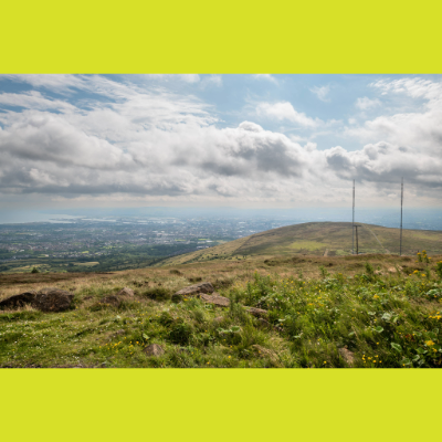 Belfast Hills with Mast and Clouds